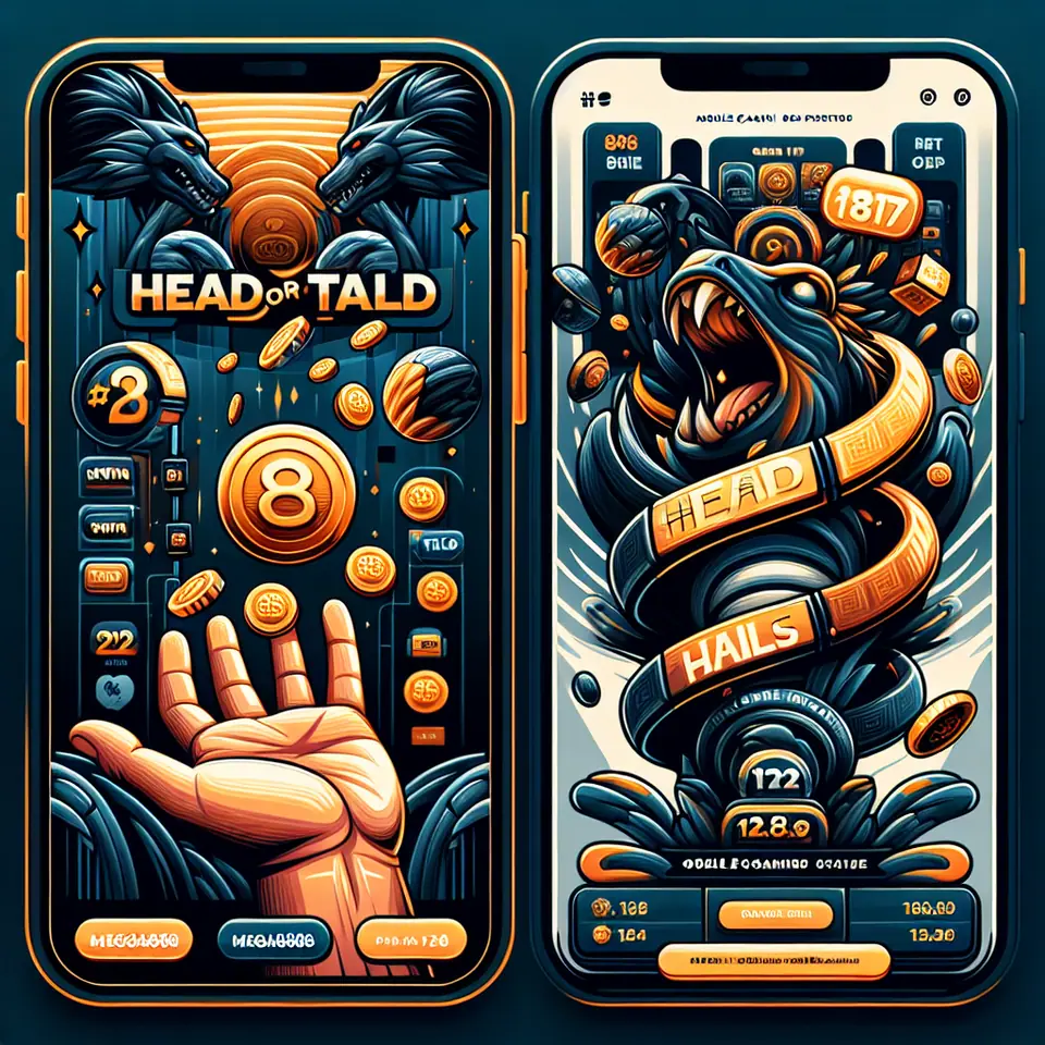 Head or Tail betting screen on Mega888 with head and tail buttons