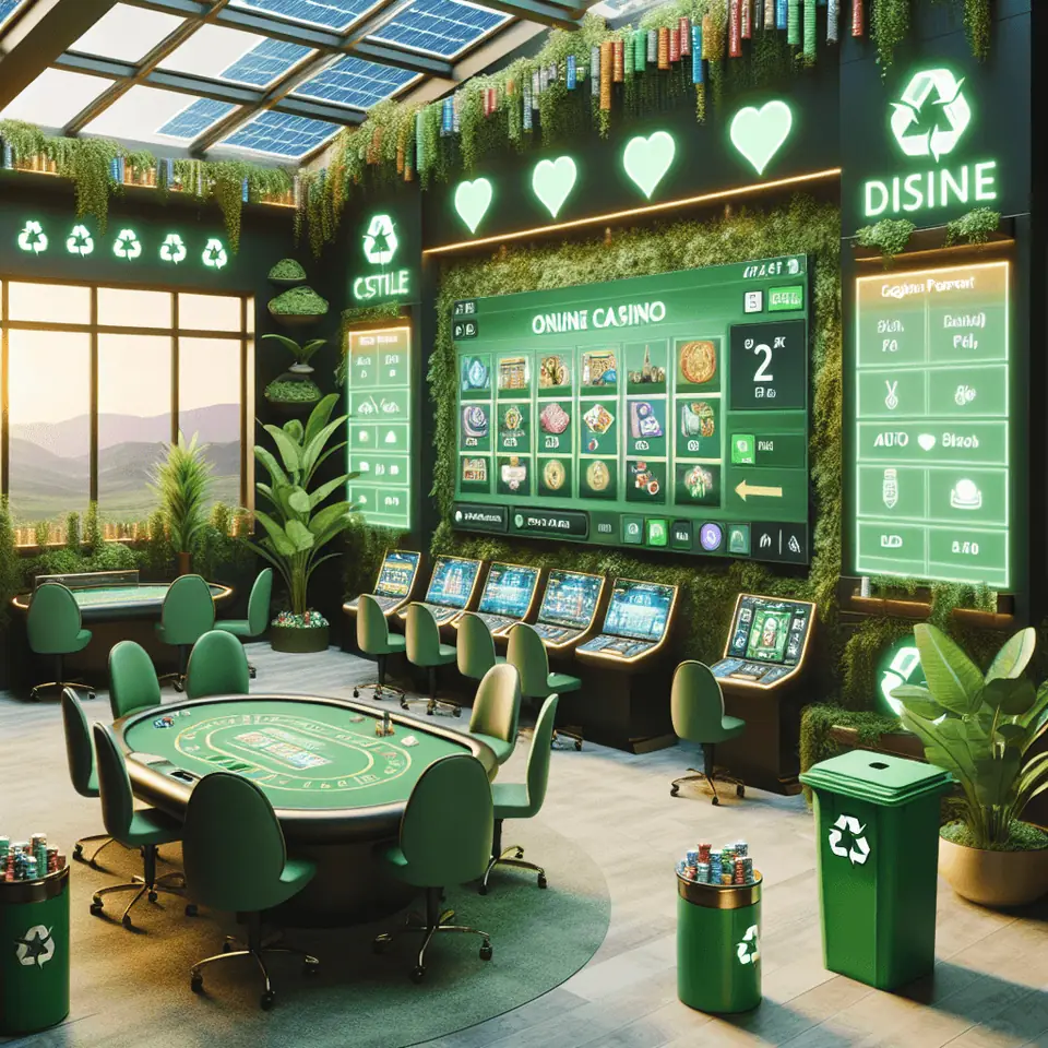 Illustration of online casinos supporting eco-friendly initiatives