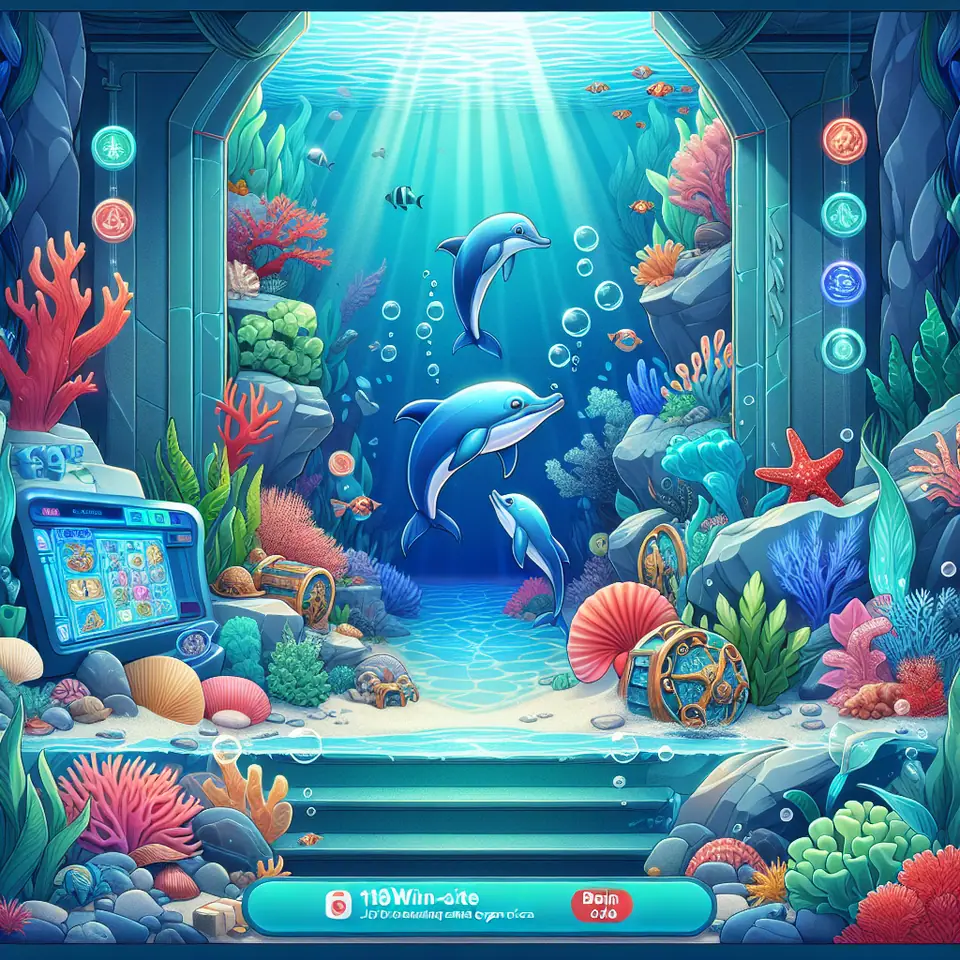 Underwater Great Blue reels with dolphin, turtle and giant clam symbols