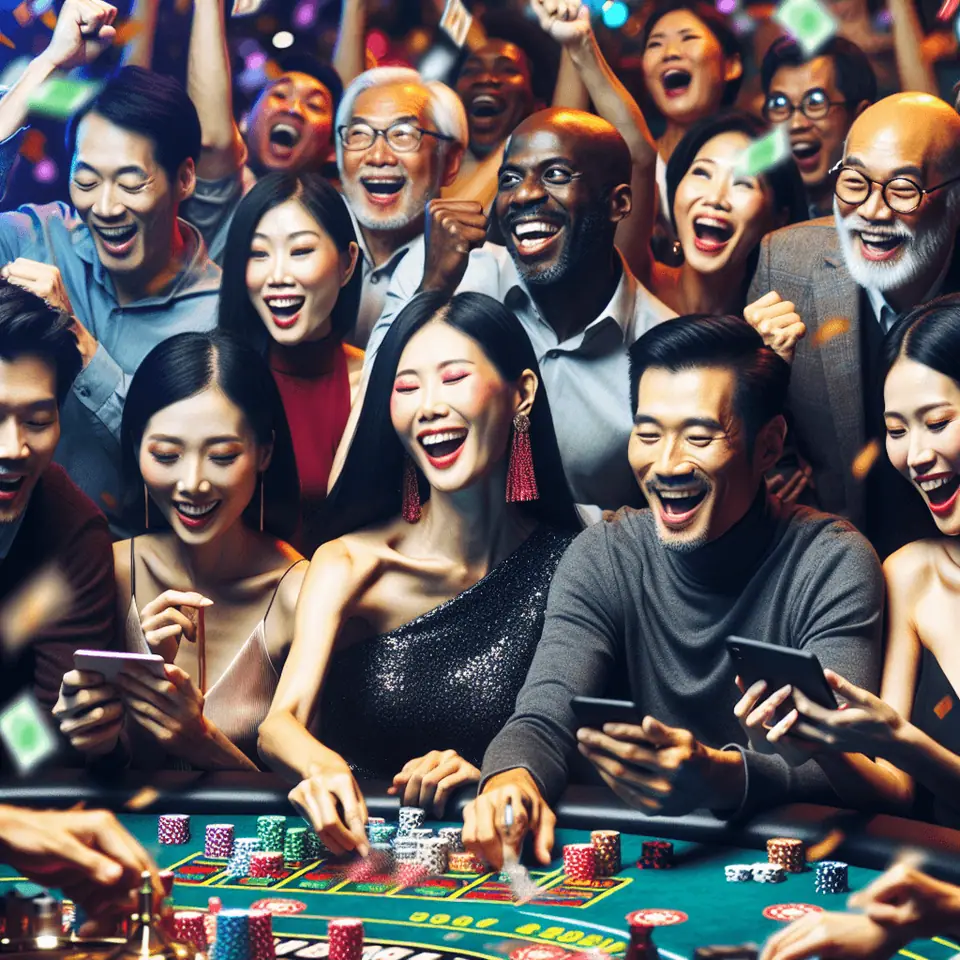 Live dealer Pai Gow Poker table with progressive side bet display