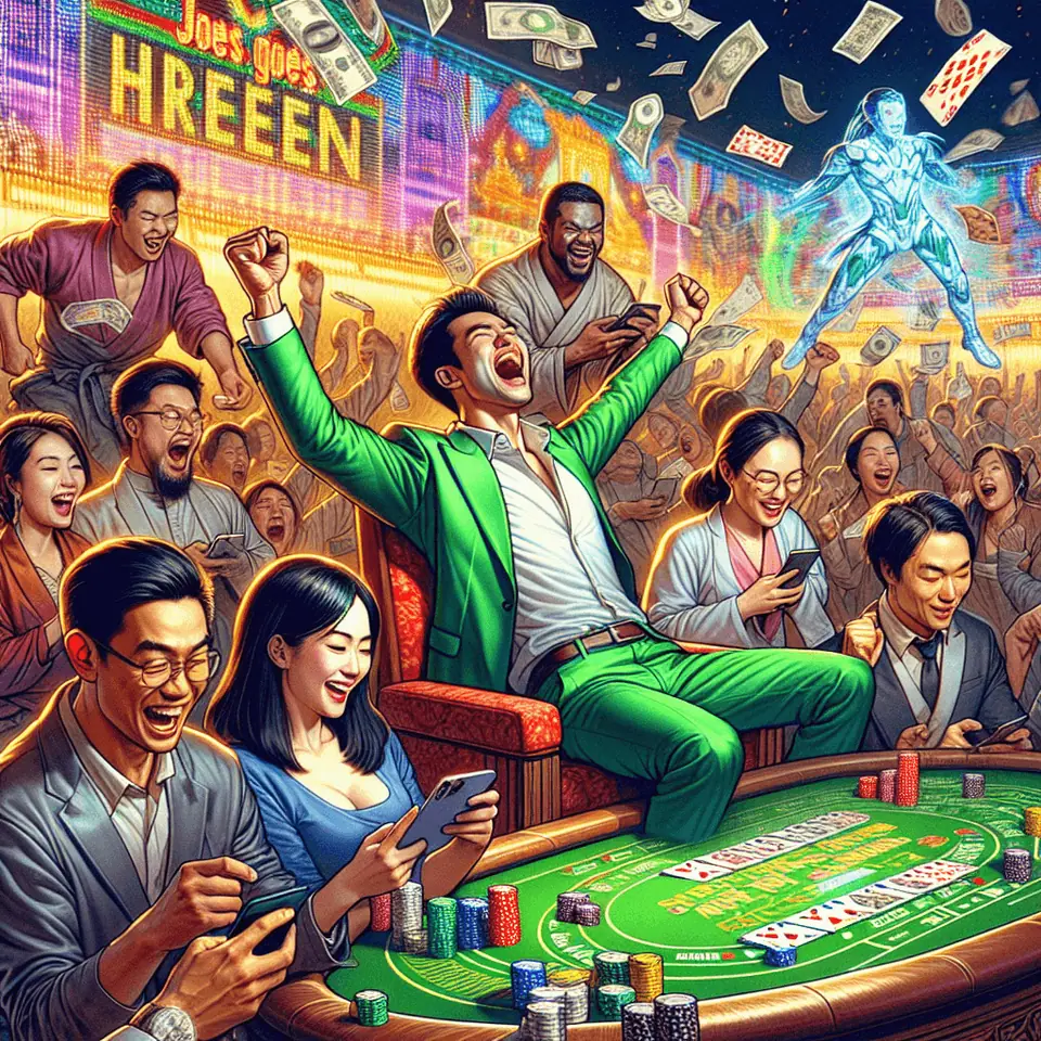 JOKER123 slot lobby on a phone with a green energy theme